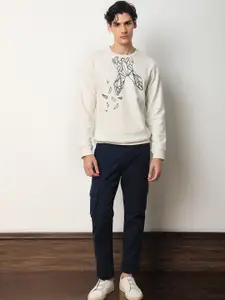 RARE RABBIT Men Oakk Graphic Printed Sweatshirt