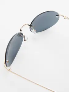 MANGO Women Rimless Oval Sunglasses With UV Protected Lens