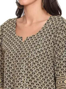 KALINI Pack Of 2 Chikankari Embroidered Sequined Cotton Kurta