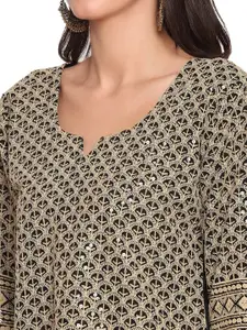 KALINI Pack Of 2 Chikankari Embroidered Sequined Cotton Kurta