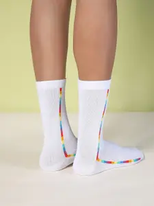 DAMENSCH Men Pack Of 2 Side Striped Calf-Length Non-Terry Socks