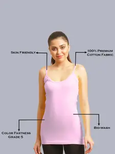 FBAR Pack Of 2 Non Padded Pure Cotton Long Camisoles