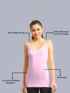 FBAR Pack Of 2 Non Padded Pure Cotton Long Camisoles