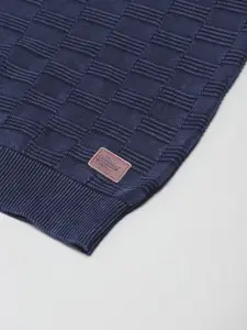 Roadster Men Self Design Pure Cotton Pullover