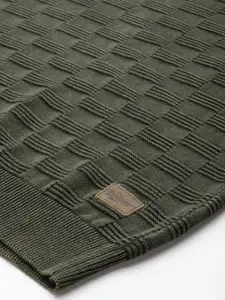 Roadster Men Self Design Pure Cotton Pullover