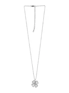 Mali Fionna Silver-Plated Floral Pendant With Chain