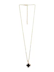 Mali Fionna Gold-Plated Stone Studded Pendant With Chain