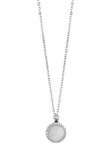 Mali Fionna Silver-Plated Stone-Studded Pendant With Chain