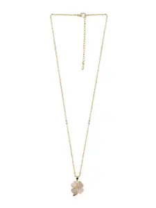 Mali Fionna Gold-Plated Stone-Studded Pendant With Chain