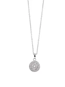 Mali Fionna Silver-Plated Circular-Charm Pendant With Chain