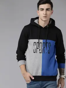 Roadster Men Printed Hooded Sweatshirt
