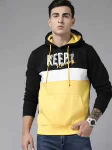 Roadster Men Colourblocked Hooded Sweatshirt