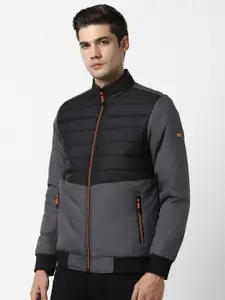 Van Heusen Flex Mock Collar Colourblocked Puffer Jacket