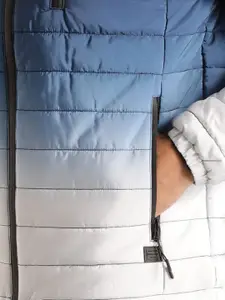 Indian Terrain Mock Collar Colourblocked Lightweight Puffer Jacket