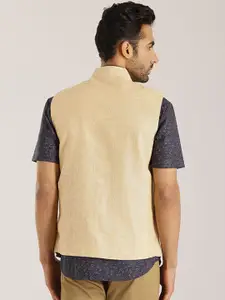Indian Terrain Linen Cotton Sleeveless Nehru Jacket
