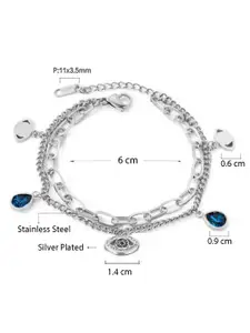 Jewels Galaxy Set Of 3 American Diamond Gold-Plated Link Bracelet