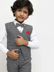 V-Mart Boys Checked Shirt & Trousers with Waistcoat