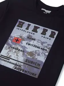 Gini and Jony Boys People and Places Printed Round Sleeve Cotton T-shirt