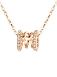 MYKI Rose Gold Plated CZ-Studded Pendant