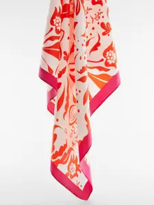 MANGO Women Floral Printed Satin Scarf