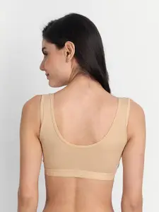 Aimly Pack Of 3 Non-Padded Non-Wired Seamless Cotton Workout Bra With All Day Comfort