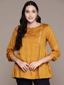 aarke Ritu Kumar Ethnic Motifs Embroidered Gotta Patti Pleated Kurti