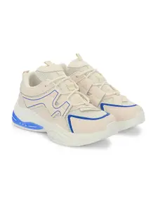 The Roadster Lifestyle Co. Women Beige & Blue Lace-Up Running Shoes