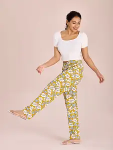Go Colors Women Floral-Printed Relaxed-Fit Lightweight Cotton Lounge Pants