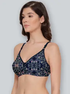 LYRA Printed Combed Cotton Seamless Moulded Encircled Bra