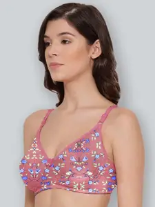 LYRA Printed Combed Cotton Seamless Moulded Encircled Bra