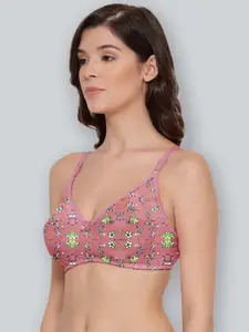 LYRA Printed Combed Cotton Seamless Moulded Encircled Bra