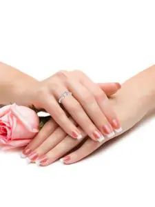 Vighnaharta Rhodium-Plated CZ-Studded Adjustable Ring