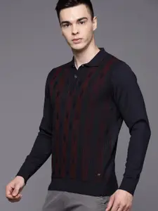 Raymond Self Design Polo Collar Pullover