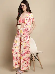Claura Floral Printed Cotton Night suit