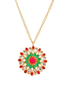 Silvermerc Designs Gold-Plated Kundan-Studded Pendant