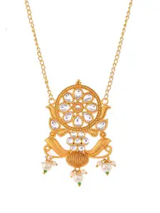 Silvermerc Designs Gold-Plated Kundan-Studded Pendant