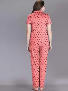 LYRA Conversational Printed Pure Cotton Night Suit