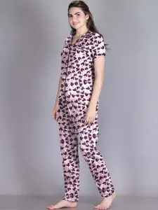 LYRA Conversational Printed Pure Cotton Night Suit