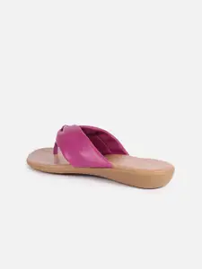 DressBerry Women Fuchsia Pink Solid Open Toe Flats