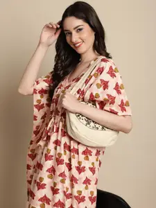 Boston Club Floral Printed Pure Cotton Kaftan Nightdress