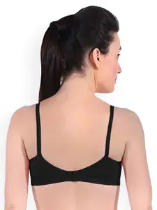 Sonari Black Self Design Non-Wired Non-Padded Demi Bra nutralvblack
