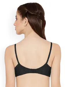 Sonari Black Self Design Non-Wired Non-Padded Demi Bra penelopblack