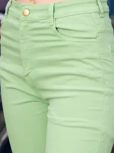 GUTI Women Flared High-Rise Clean Look Cotton Jeans