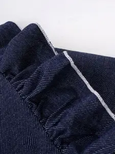 CrayonFlakes Girls Ruffled Pure Cotton Top with Striped Palazzos