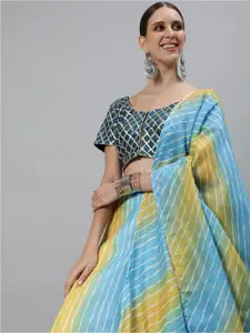 AKS Couture Leheriya Printed Ready to Wear Lehenga & Blouse With Dupatta