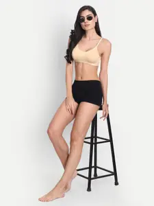 Aimly Pack Of 3 Non-Padded Non-Wired Seamless Cotton Workout Bra With All Day Comfort