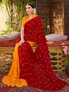 Anouk Rustic  Polka Dot Art Silk Half and Half Saree