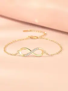 MYKI Cubic Zirconia Gold-Plated Charm Bracelet