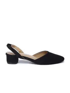 Monrow Women Black Solid Pumps