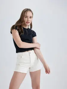 DeFacto Round Neck Crop T-shirt